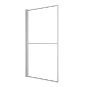 GoodHome Ezili Straight 1 panel Clear Chrome effect frame Bath screen, (W) 850mm (H) 1400mm