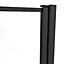 GoodHome Ezili Straight Black Bath screen, (H)140cm (W)850mm