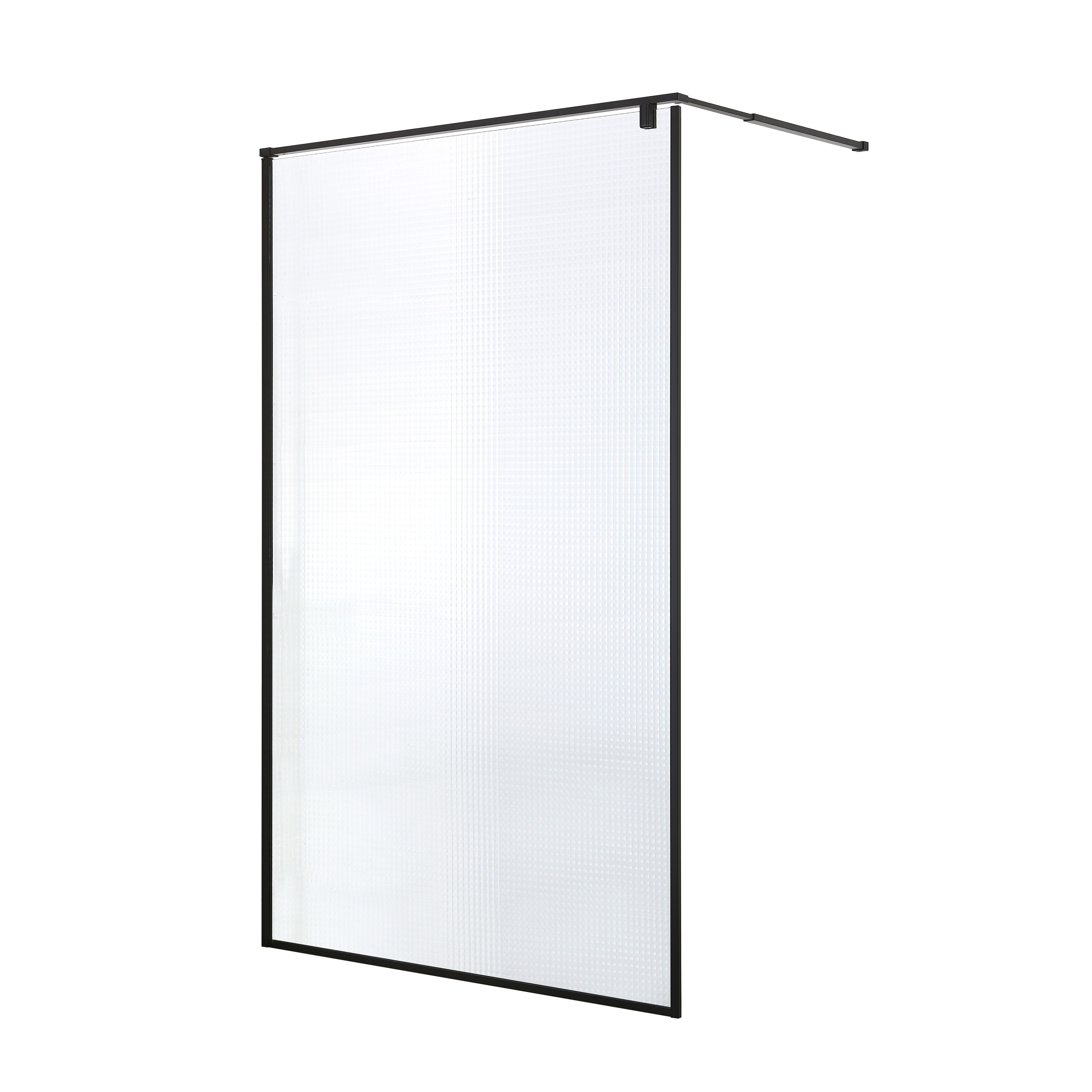GoodHome Ezili Textured Minimal frame Walk-in Wet room glass screen (H)195cm (W)120cm