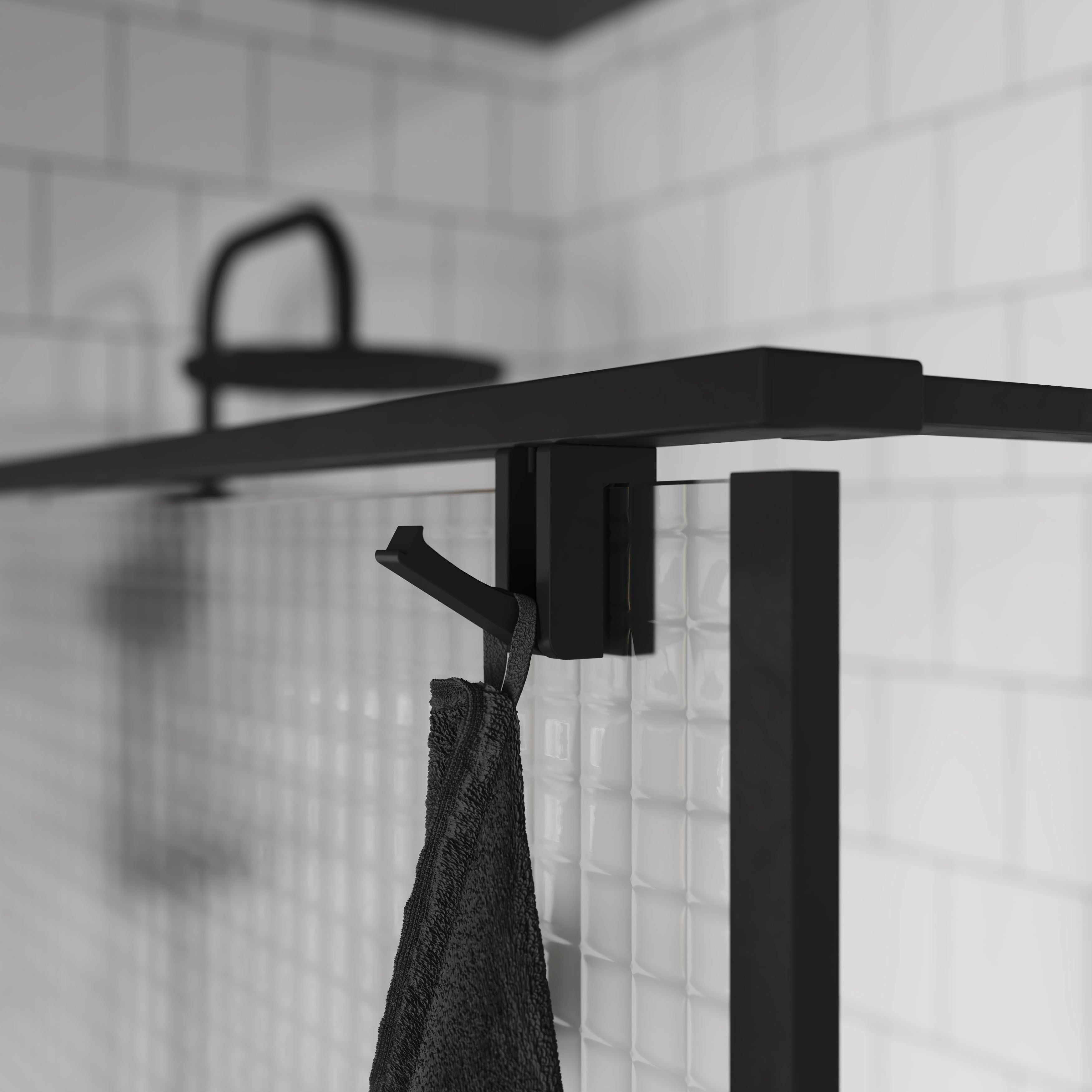 GoodHome Ezili Textured Minimal frame Walk-in Wet room glass screen (H)195cm (W)120cm