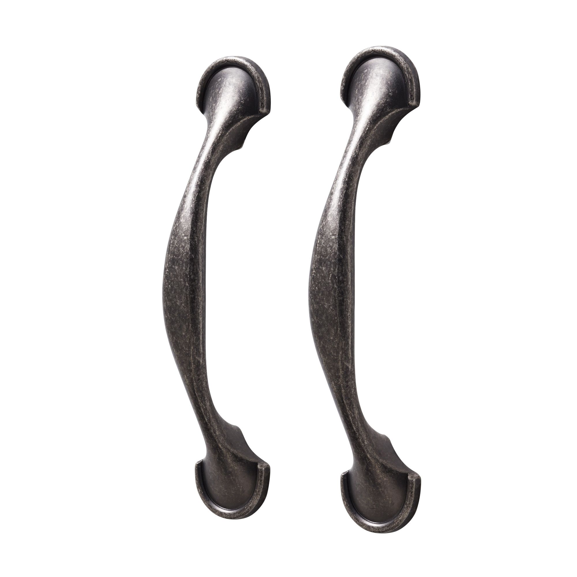 GoodHome Ezov Pewter effect Silver Kitchen Cabinet Handle (L)11.9cm, Pack of 2