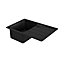 GoodHome Fatali Black Composite quartz 1 Bowl Sink & drainer 500mm x 780mm