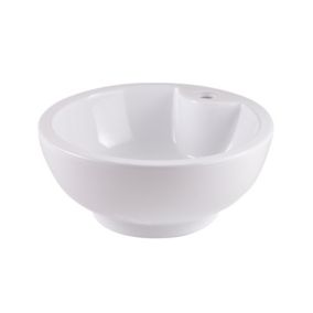 GoodHome Fenella White Round Counter-mounted Counter top Basin