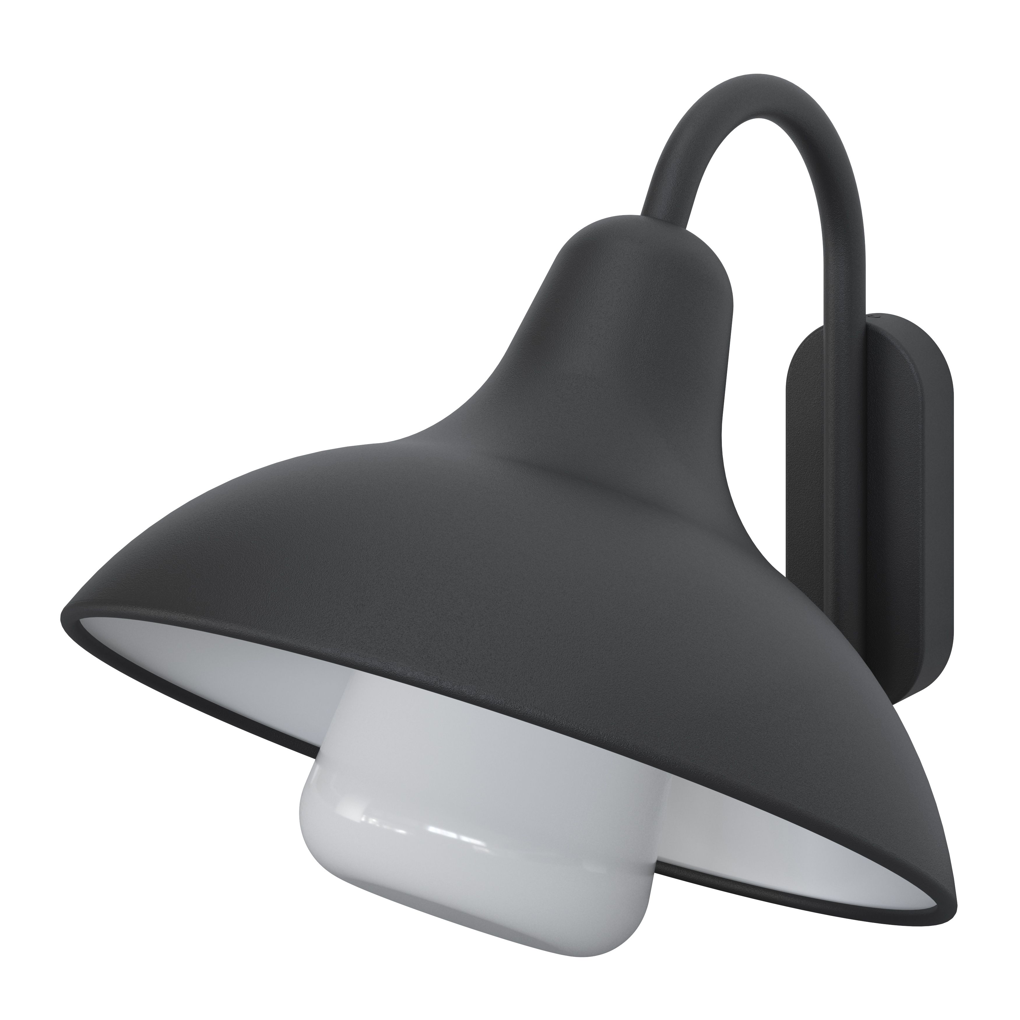 GoodHome Ferdie Fixed Dark grey Mains-powered Outdoor Wall light (Dia)28cm