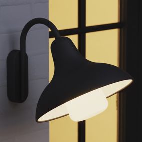 GoodHome Ferdie Fixed Dark grey Mains-powered Outdoor Wall light (Dia)28cm
