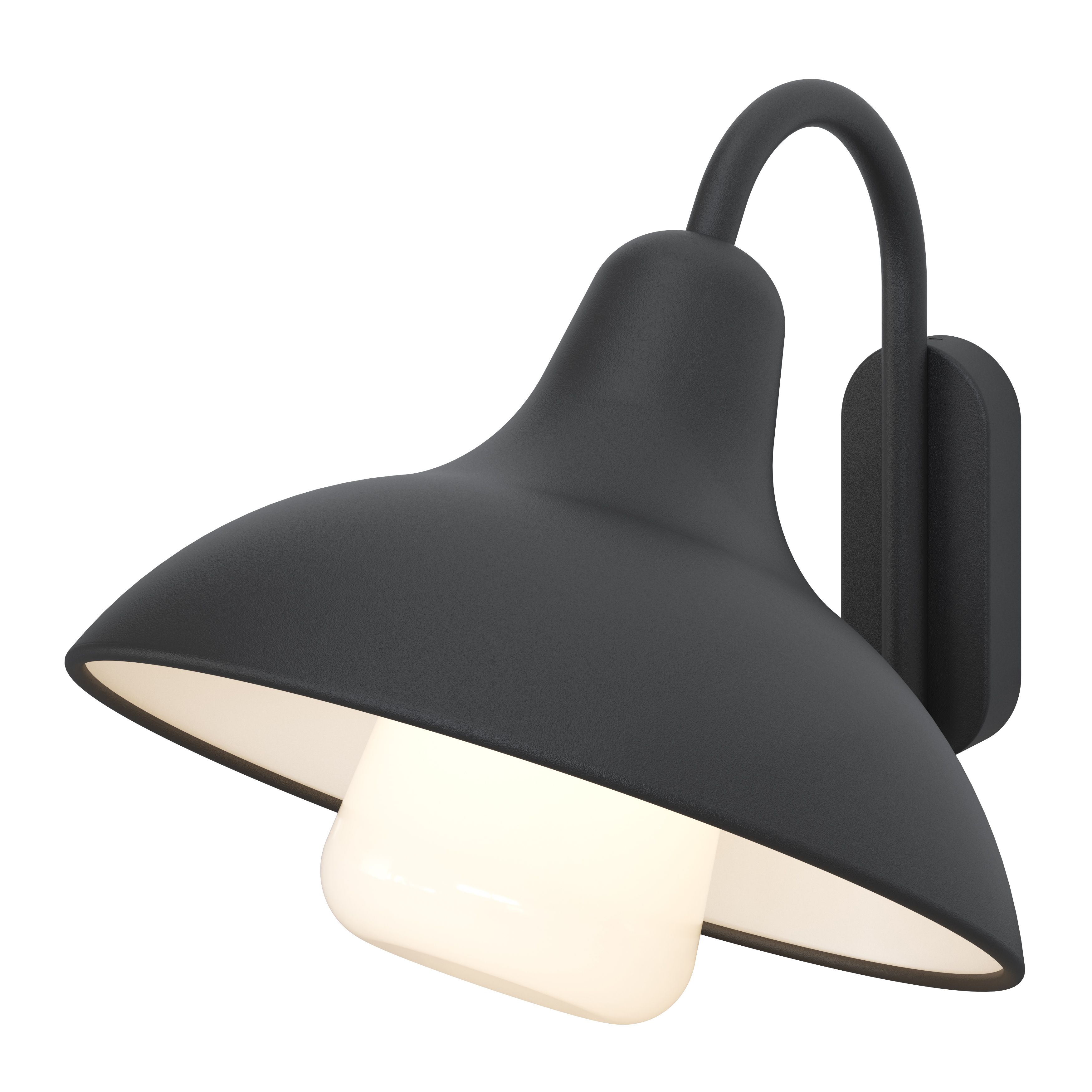 GoodHome Ferdie Fixed Dark grey Mains-powered Outdoor Wall light (Dia)28cm