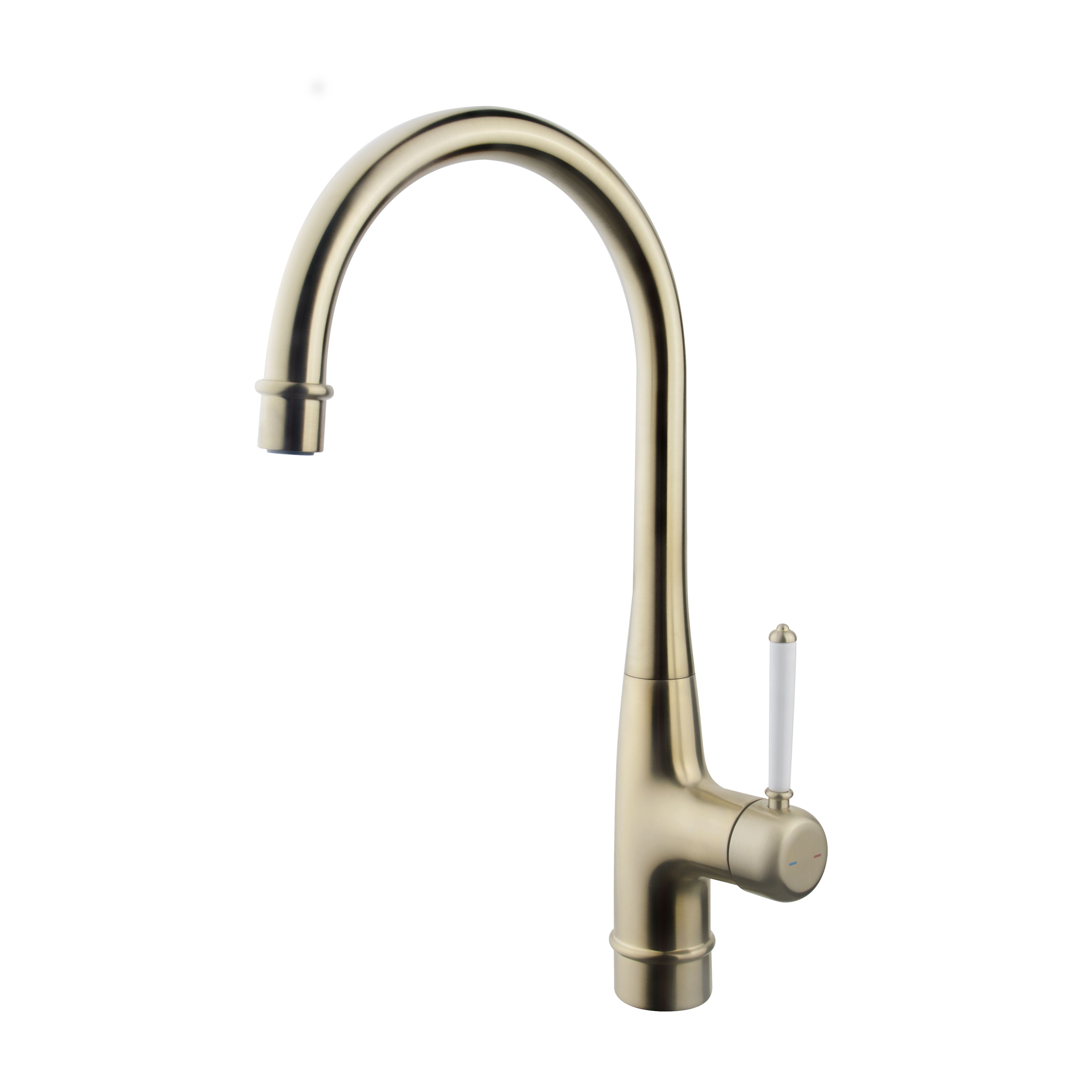 GoodHome Filbert Brass effect Kitchen Side lever Tap