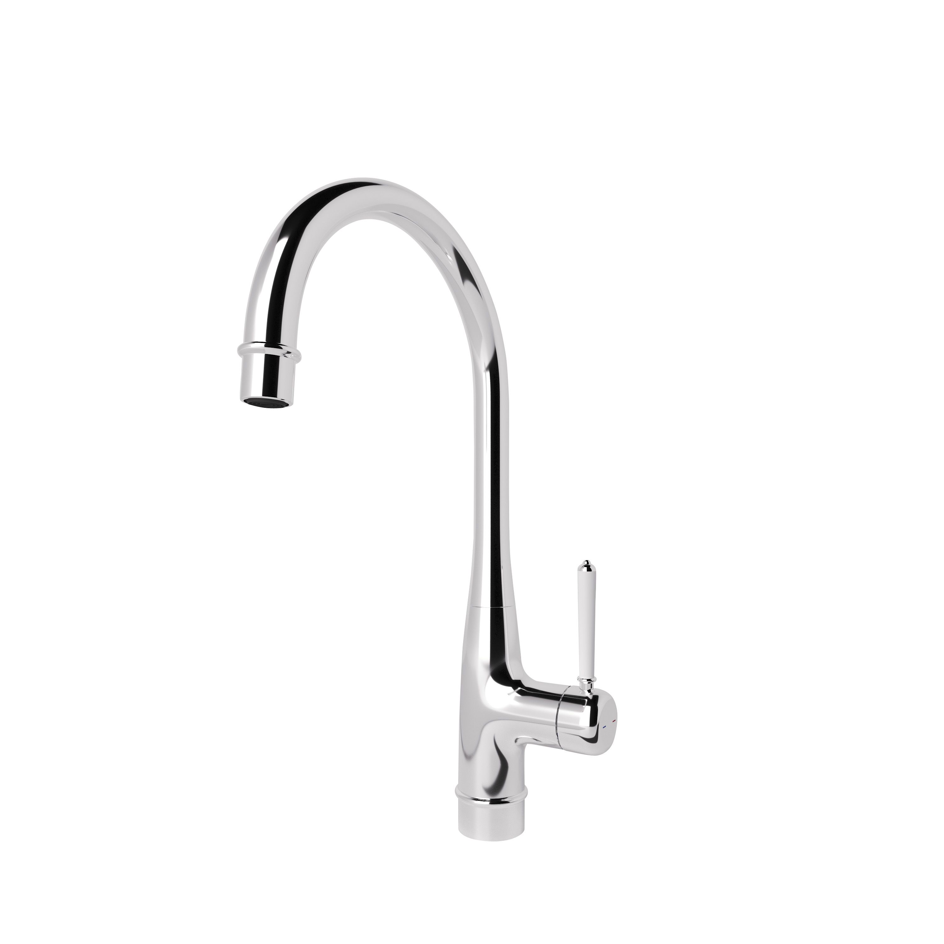 GoodHome Filbert Silver Chrome effect Kitchen Side lever Tap