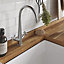 GoodHome Filbert Stainless steel effect Kitchen Twin lever Tap