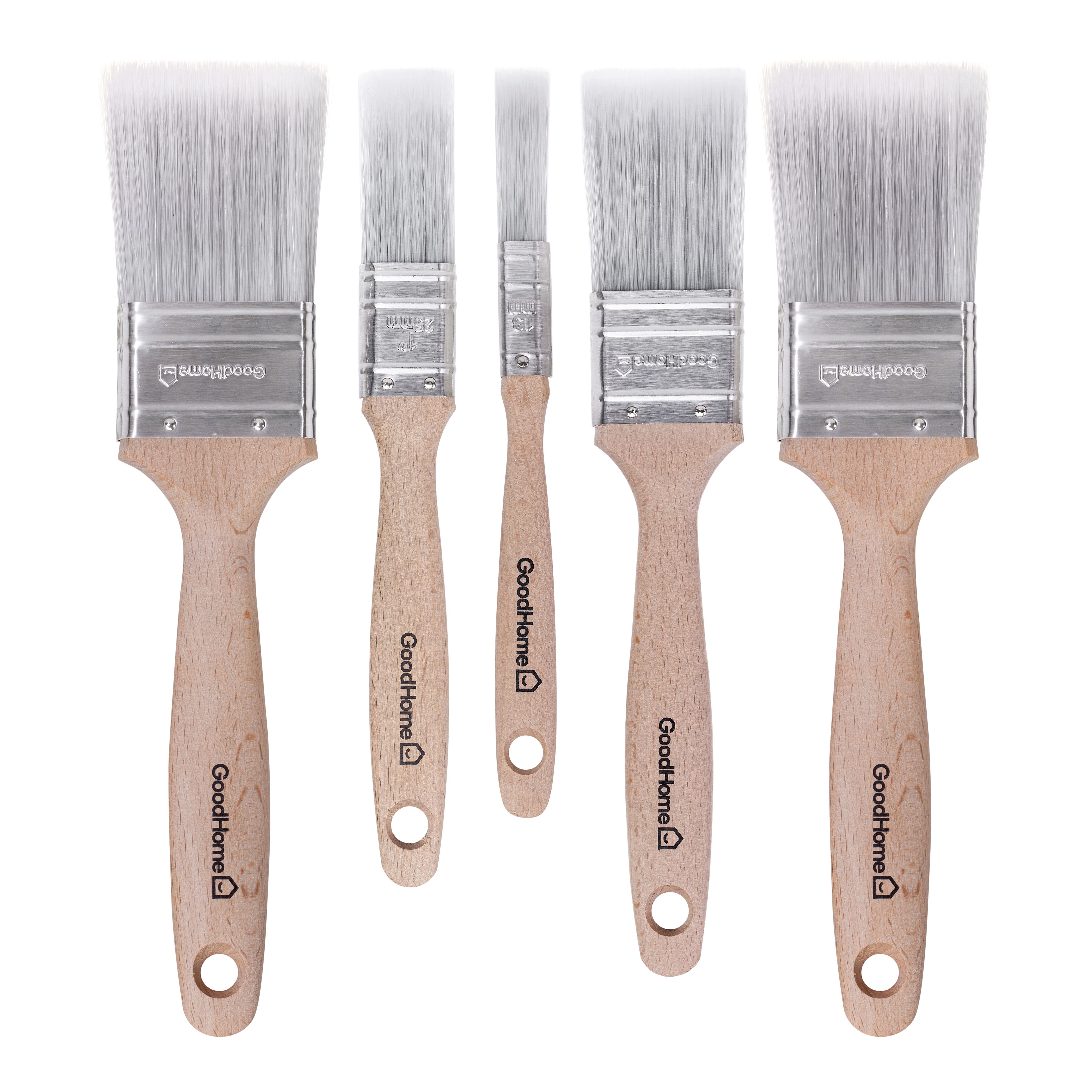 GoodHome Fine filament tip Paint brush, Set of 5 - 0.5" 1" 1.5" & 2"