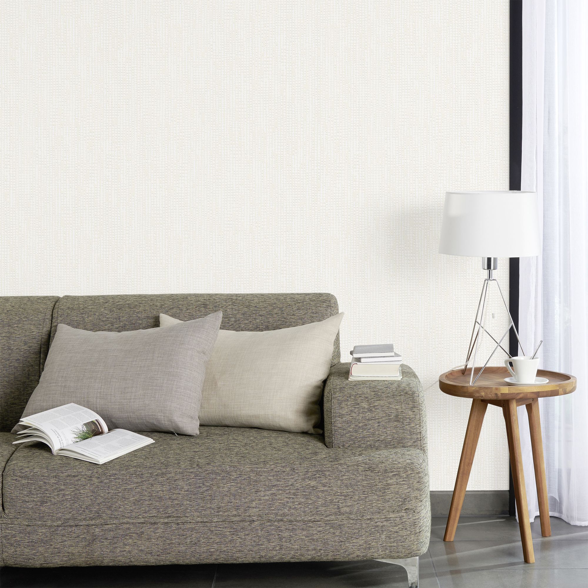 GoodHome Fitonia White Glitter effect Textured Wallpaper