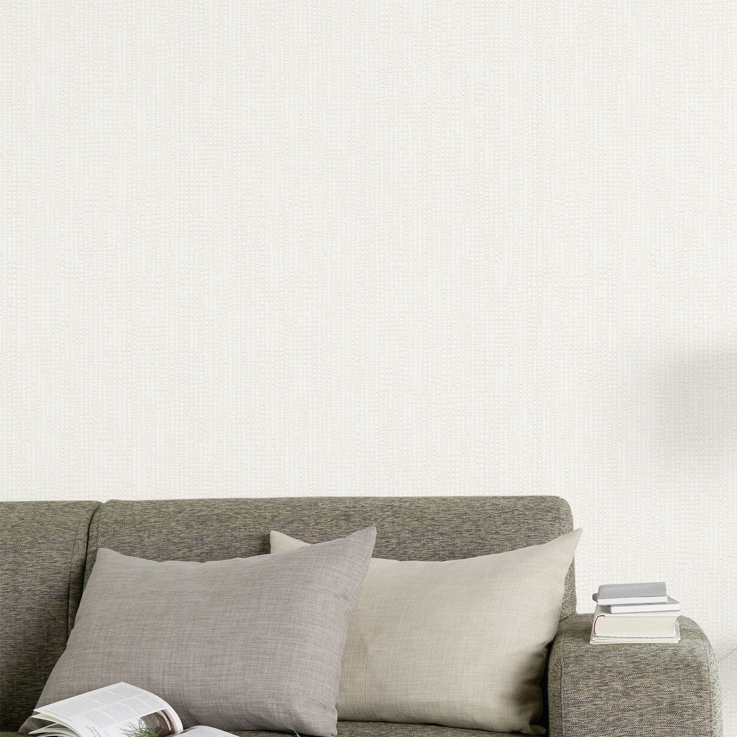 GoodHome Fitonia White Glitter effect Textured Wallpaper