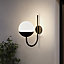 GoodHome Fixed Matt Black Mains-powered Outdoor Wall light (Dia)20.5cm