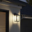 GoodHome Fixed Matt Black weathered zinc Mains-powered Outdoor Wall light