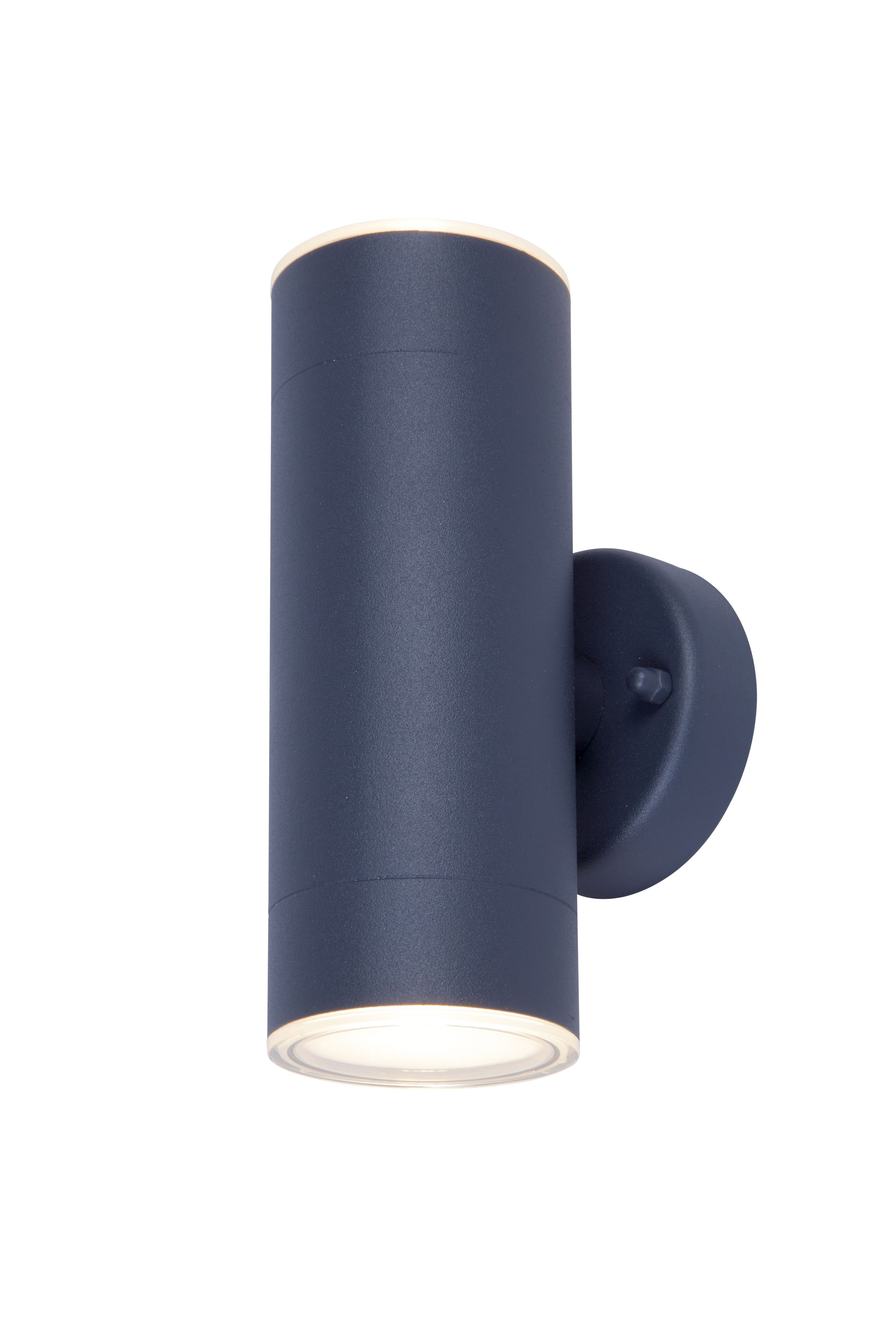 GoodHome Fixed Matt Dark grey Mains-powered Integrated LED Outdoor Double Wall light 760lm (Dia)6cm