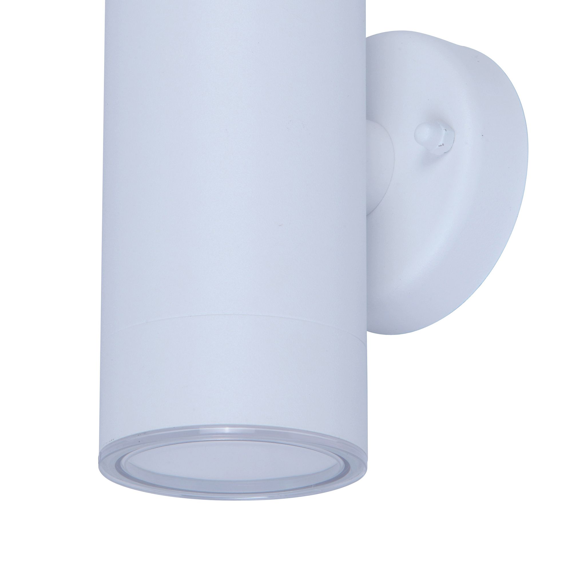 GoodHome Fixed Matt White Mains-powered Integrated LED Outdoor Double Wall light 760lm (Dia)6cm