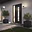 GoodHome Fixed Stainless steel Mains-powered Outdoor Wall light (Dia)20.5cm