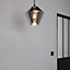 GoodHome Flachee Transparent Smoked effect Pendant ceiling light, (Dia)220mm