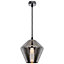 GoodHome Flachee Transparent Smoked effect Pendant ceiling light, (Dia)220mm