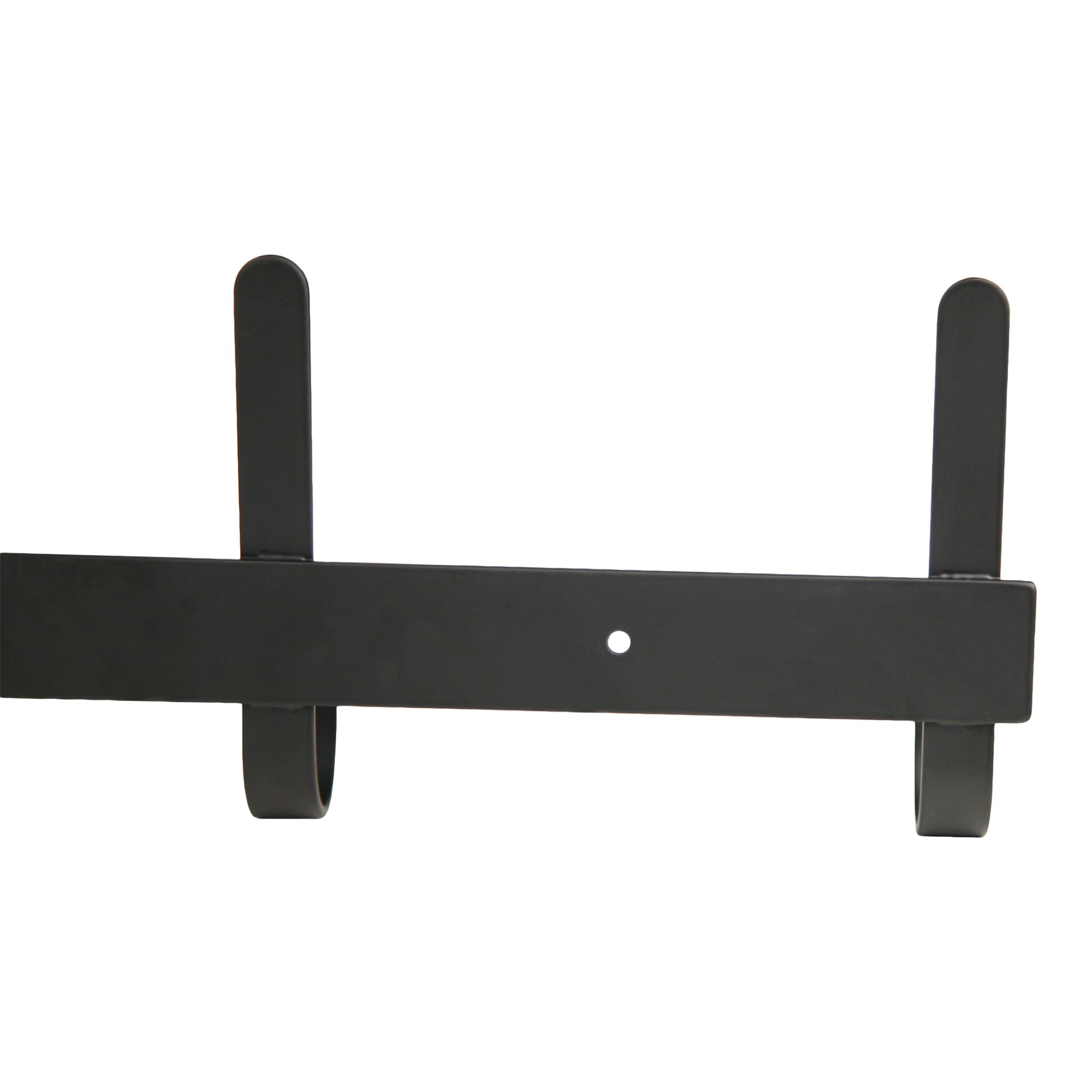 GoodHome Flat Profile Matt Black Steel 6 Hook rail (L)650mm (H)120mm