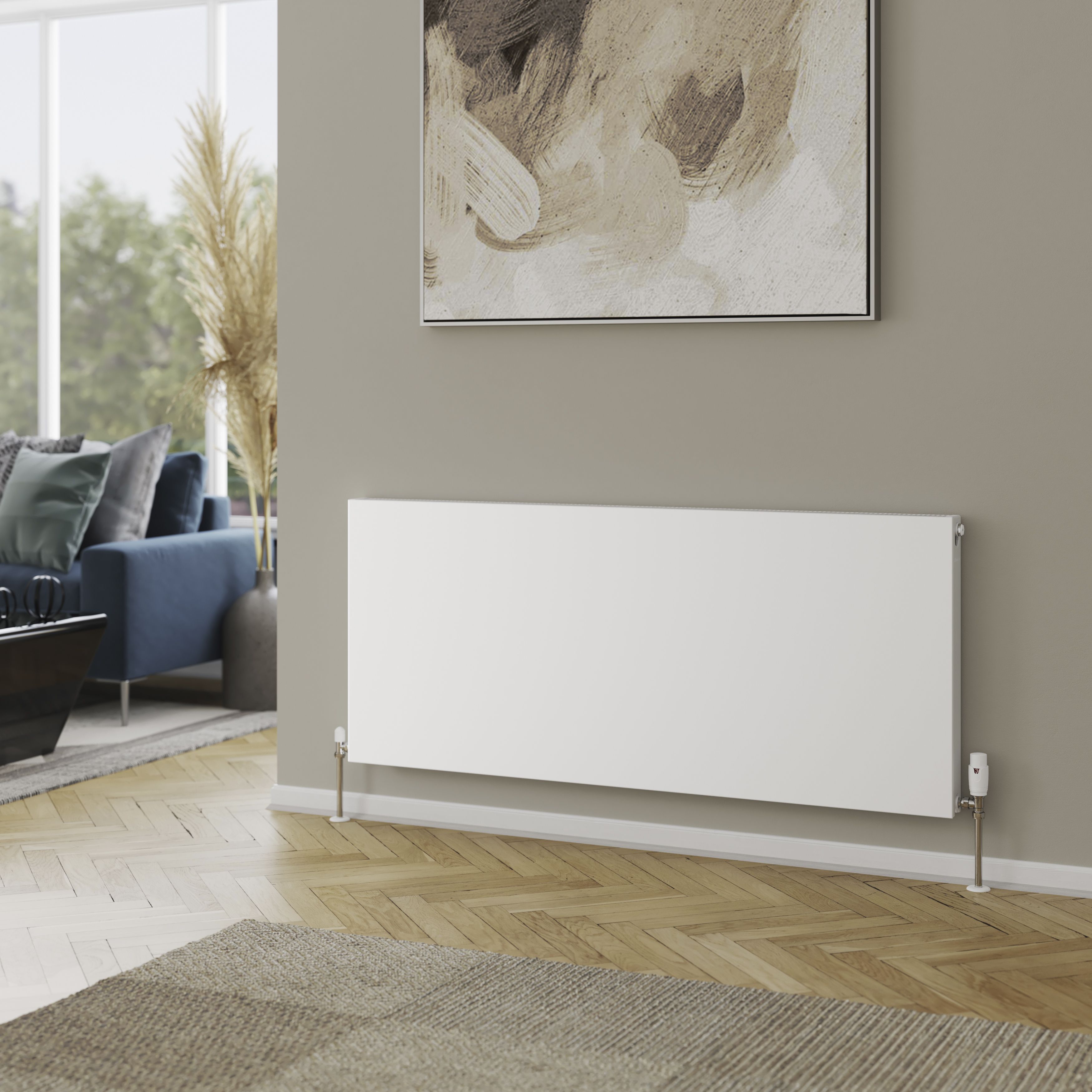 GoodHome Flat White Type 21 Double Panel Radiator, (W)1400mm x (H)600mm
