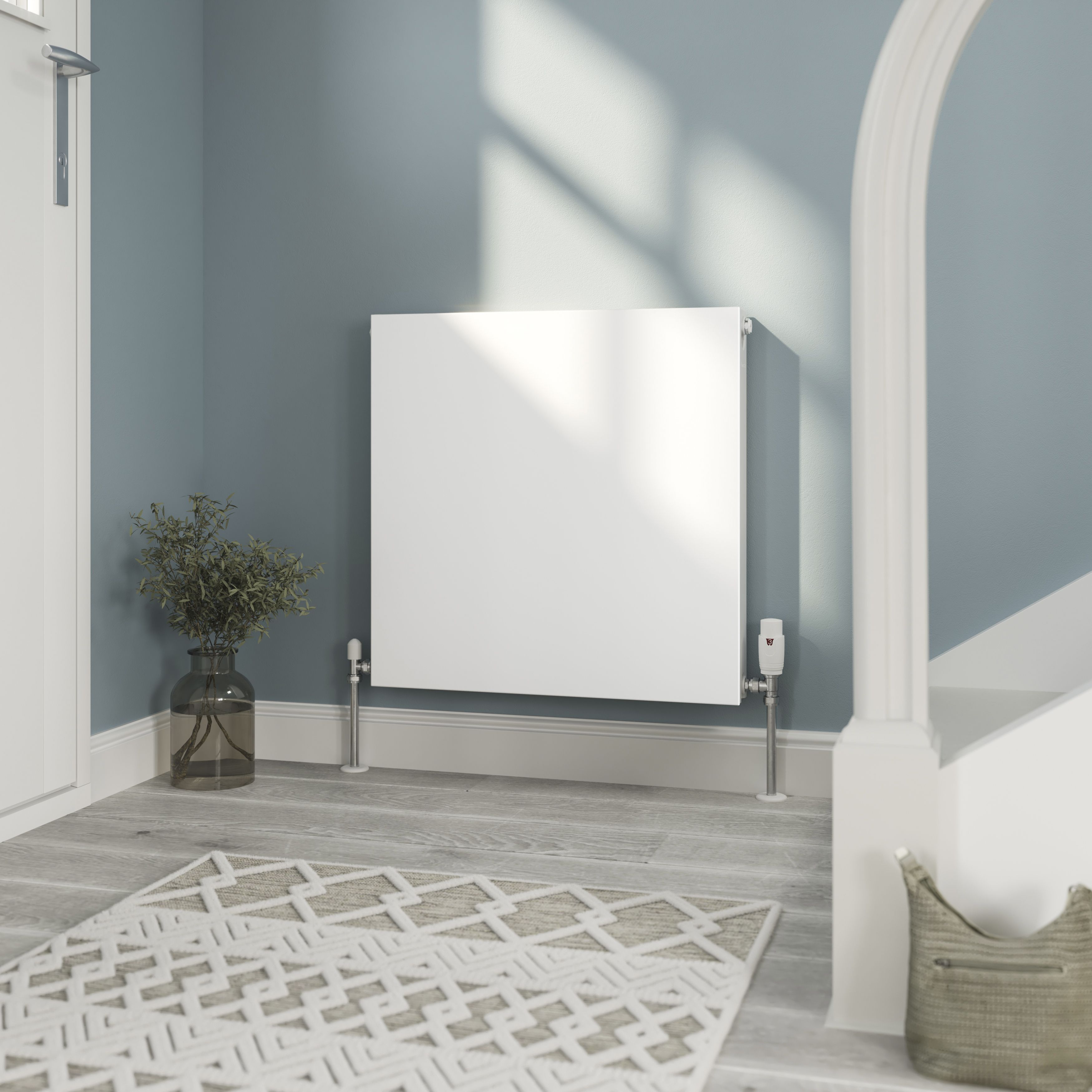 GoodHome Flat White Type 21 Double Panel Radiator, (W)600mm x (H)600mm