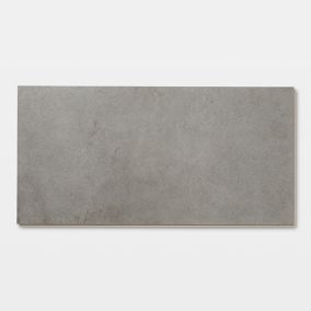 GoodHome Folk Light Grey Plain Stone tile effect Click vinyl Tile