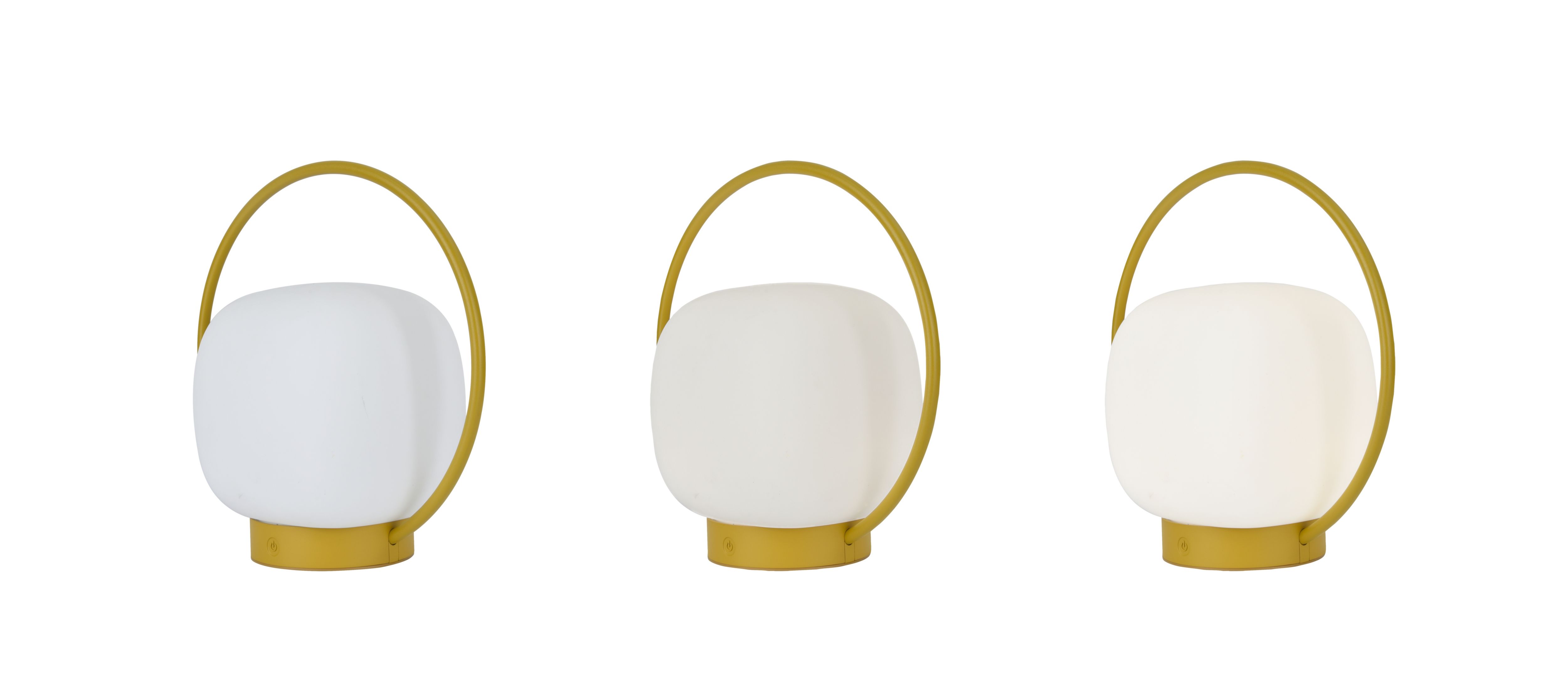 GoodHome Fowey Yellow Battery-powered Neutral white Integrated LED Outdoor Lamp