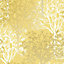 GoodHome Foxhill Yellow Trees Metallic effect Smooth Wallpaper