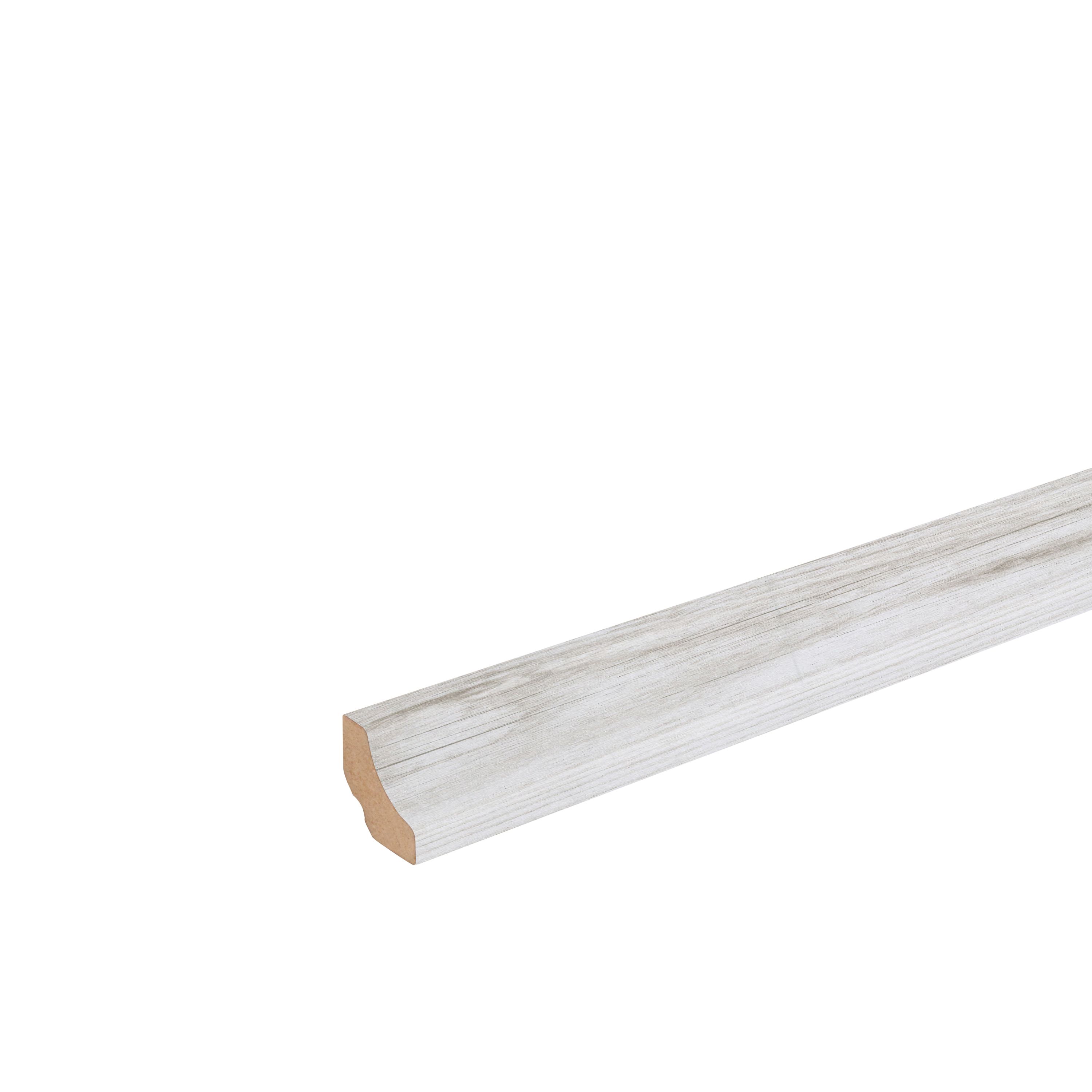 GoodHome FU026 White Wood effect Scotia trim, 220cm