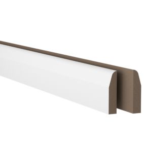 GoodHome Fully finished White MDF Chamfered Architrave (L)2.1m (T)14.5mm