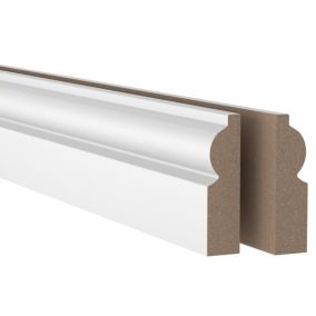 GoodHome Fully finished White MDF Torus Architrave (L)2.1m (W)69mm (T)18mm, Pack of 5