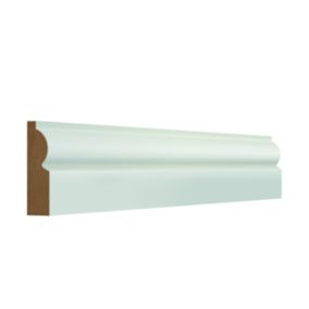 GoodHome Fully finished White MDF Torus Architrave (L)2.1m (W)69mm (T)18mm
