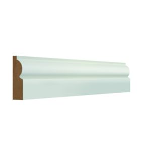 GoodHome Fully finished White MDF Torus Architrave (L)2100mm (W)69mm (T)18mm