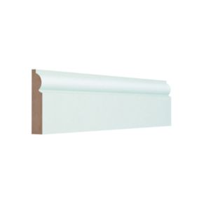 GoodHome Fully finished White MDF Torus Skirting board (L)2400mm (W)119mm (T)18mm