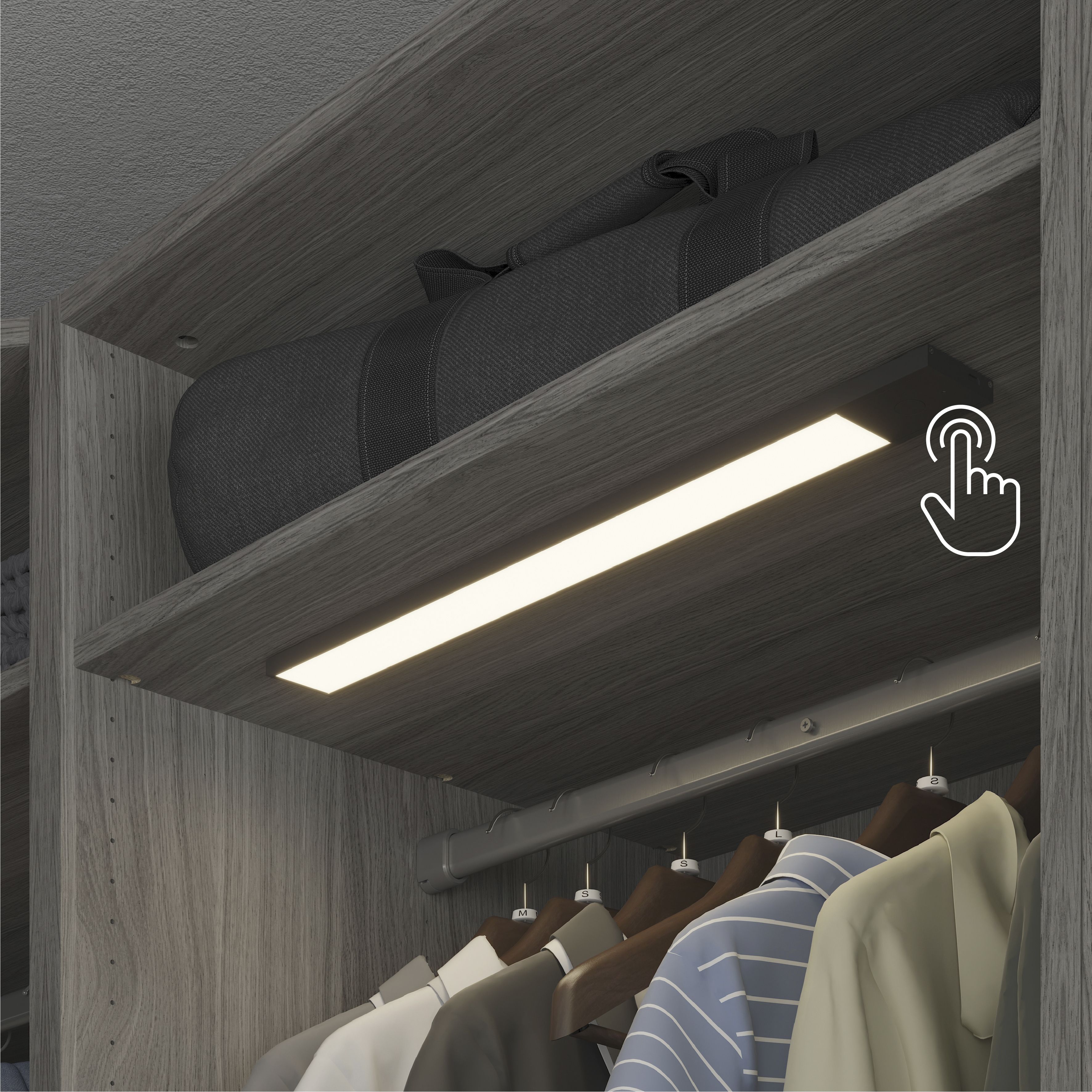 GoodHome Gamboa Black Battery-powered LED Neutral white Under cabinet light IP20 (L)500mm (W)50mm