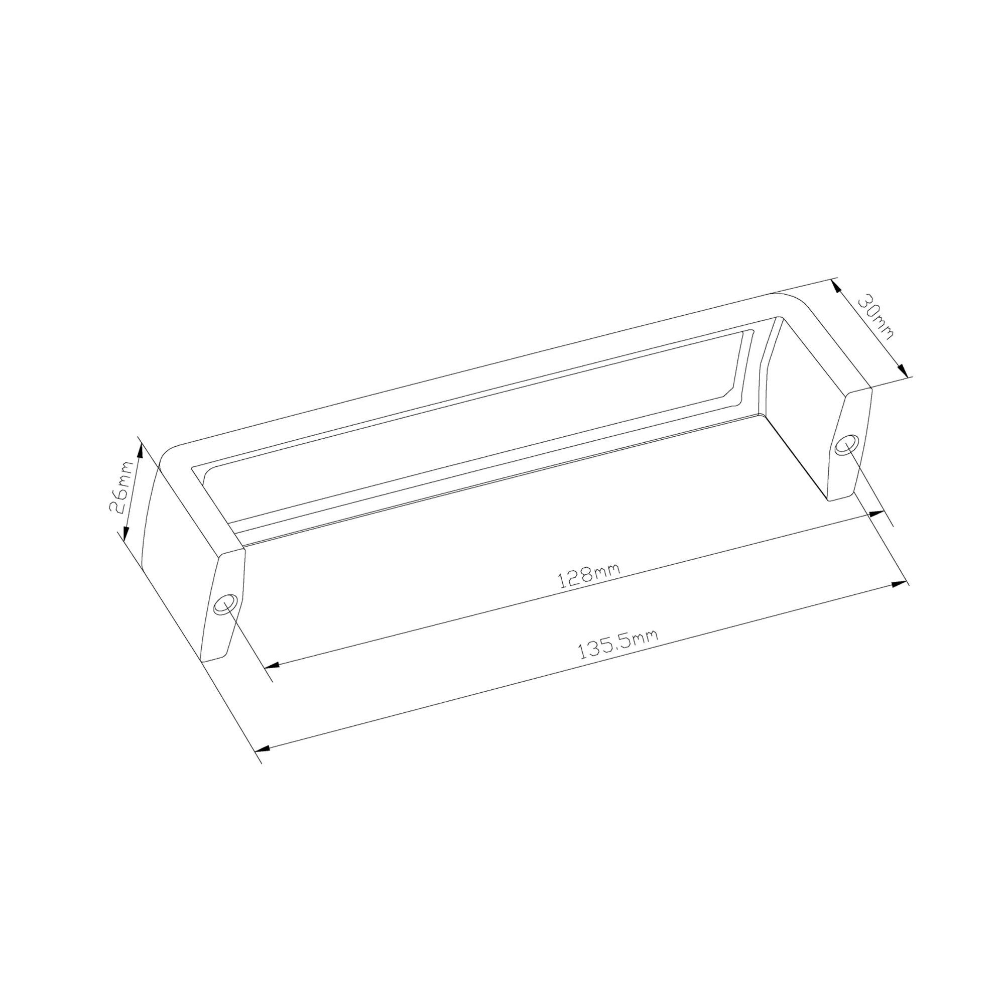 GoodHome Gara Nickel effect Kitchen cabinets D-shaped Pull Handle (L)13.6cm (D)30mm, Pack of 2