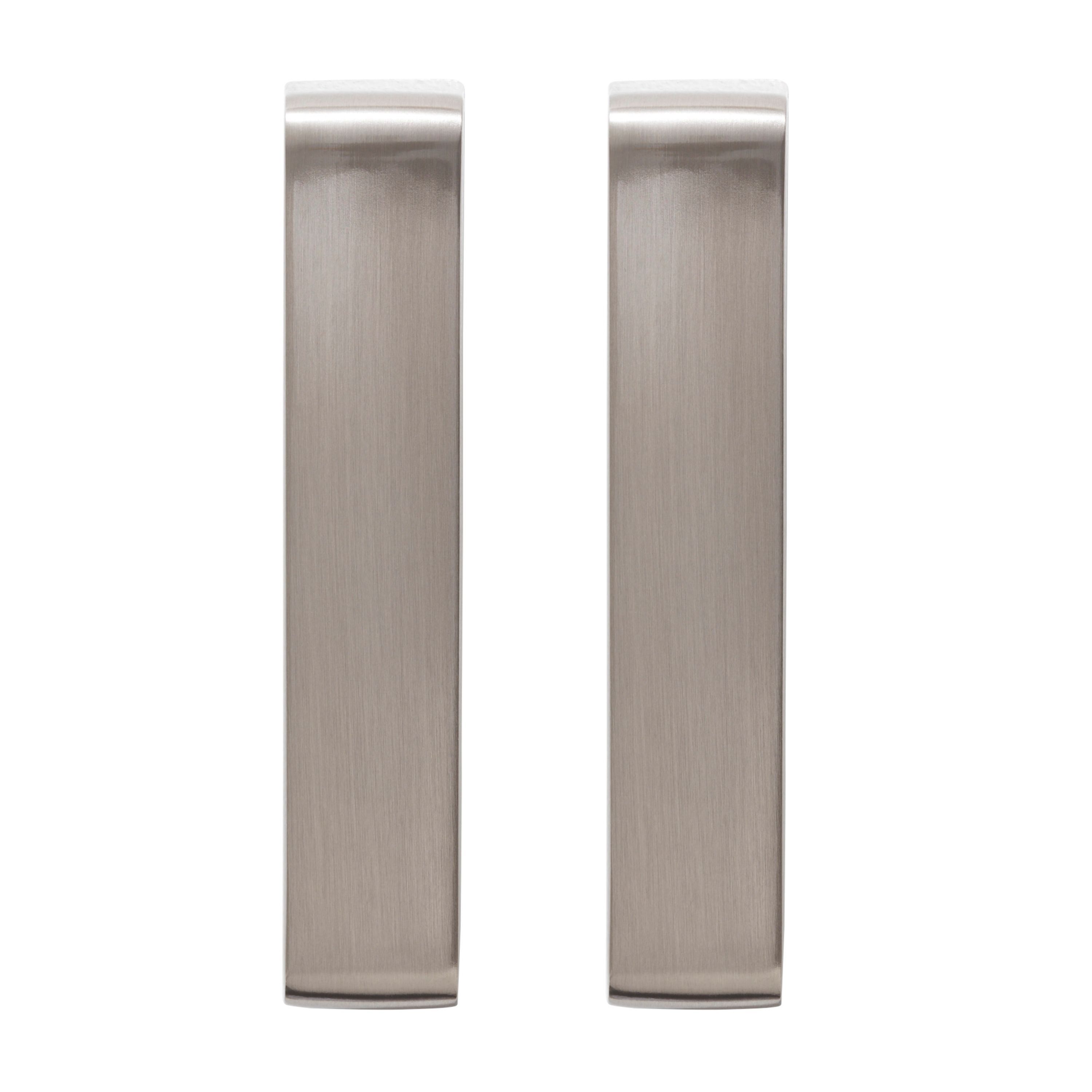 GoodHome Gara Nickel effect Kitchen cabinets D-shaped Pull Handle (L)13.6cm (D)30mm, Pack of 2