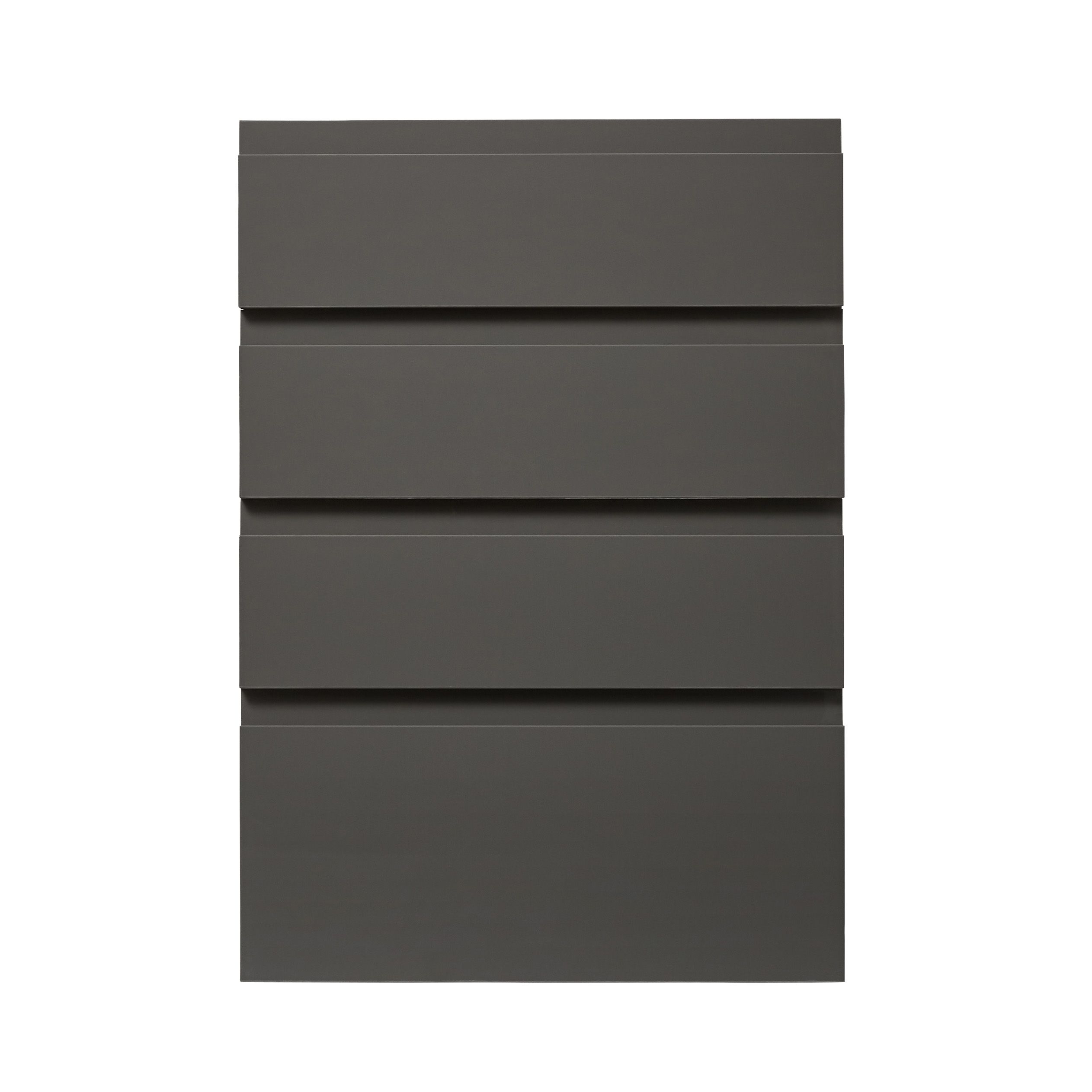 GoodHome Garcinia Gloss anthracite 4 drawer front, Pack of 1 (H)715mm (W)497mm (T)19mm