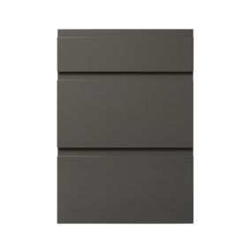 GoodHome Garcinia Gloss anthracite Drawer front, Pack of 1 (H)715mm (W)497mm (T)19mm