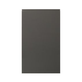 GoodHome Garcinia Gloss anthracite integrated handle 50:50 Larder Cabinet door (W)600mm (H)1001mm (T)19mm