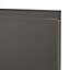 GoodHome Garcinia Gloss anthracite integrated handle Drawer front (W)800mm, Pack of 3