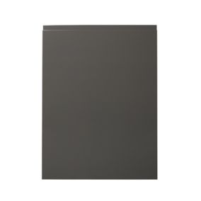 GoodHome Garcinia Gloss anthracite integrated handle Gloss anthracite Tall appliance Cabinet door (W)600mm (H)806mm (T)19mm