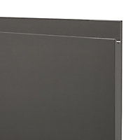 GoodHome Garcinia Gloss anthracite integrated handle Highline Cabinet door (W)500mm (H)715mm (T)19mm