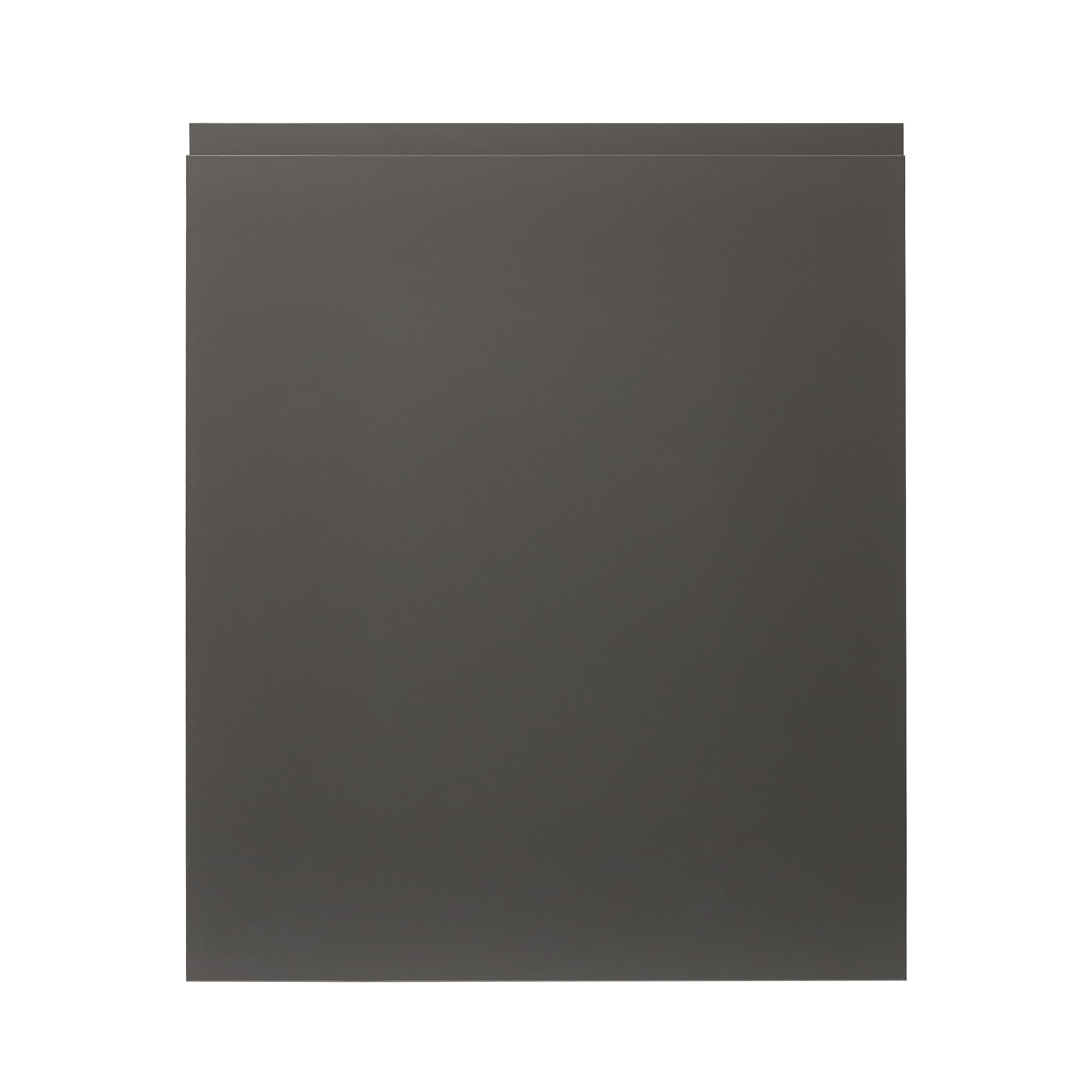 GoodHome Garcinia Gloss anthracite integrated handle Highline Cabinet door (W)600mm (H)715mm (T)19mm