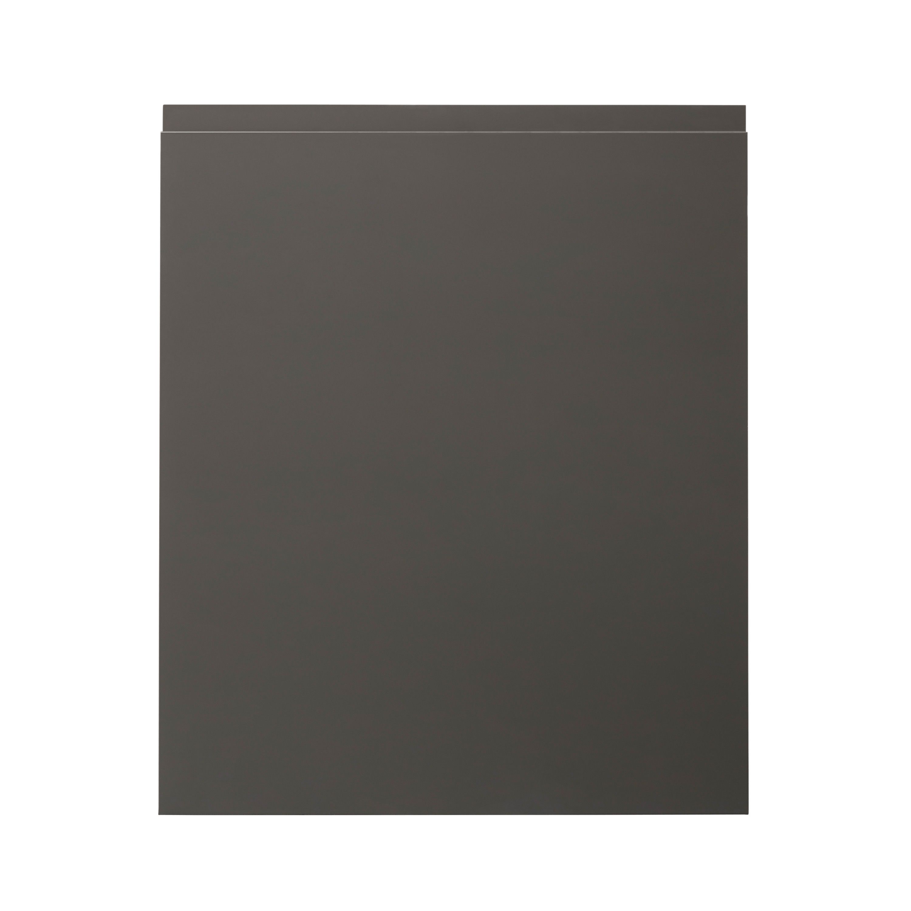 GoodHome Garcinia Gloss anthracite integrated handle Tall appliance Cabinet door (W)600mm (H)723mm (T)19mm