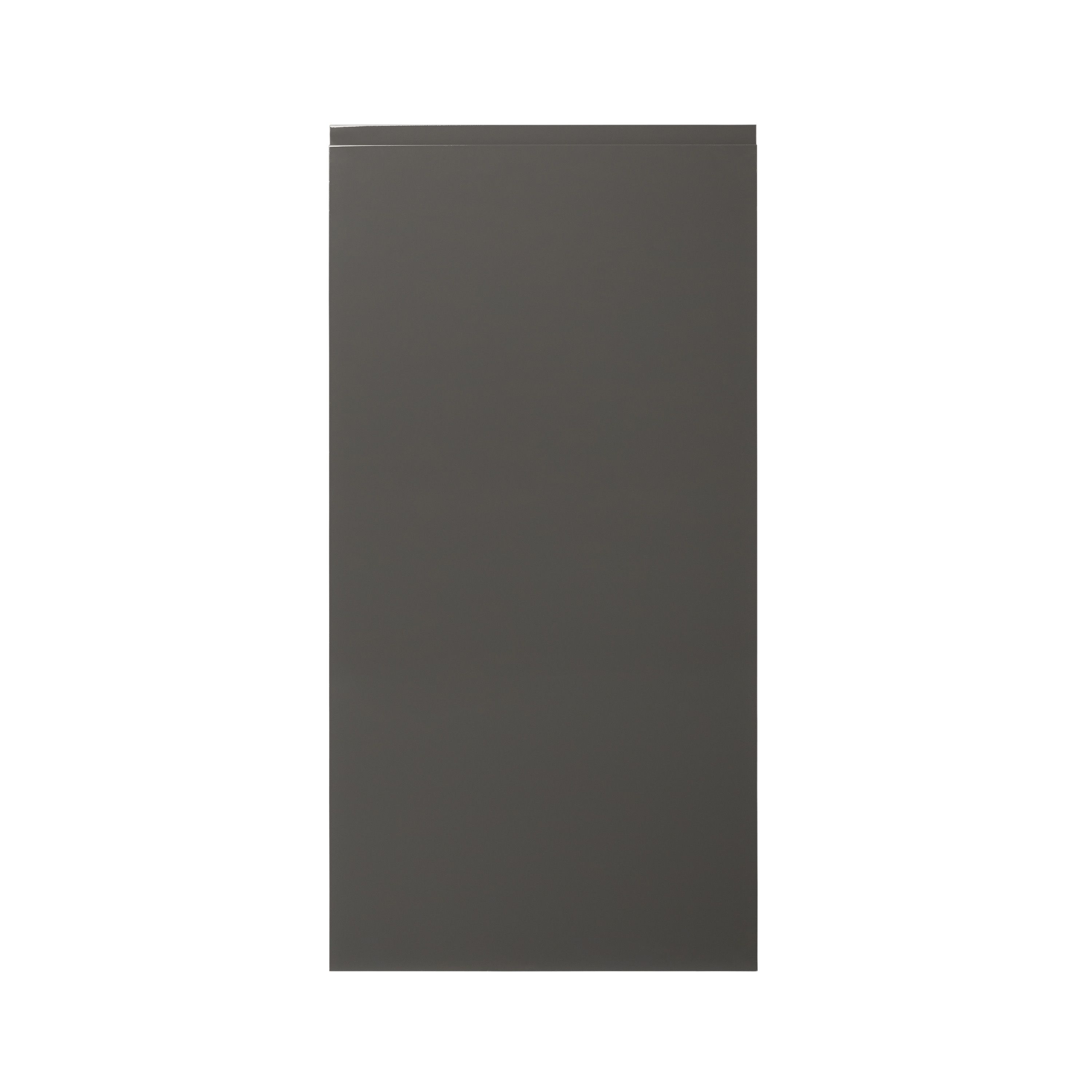 GoodHome Garcinia Gloss anthracite integrated handle Tall larder Cabinet door (W)600mm (H)1181mm (T)19mm