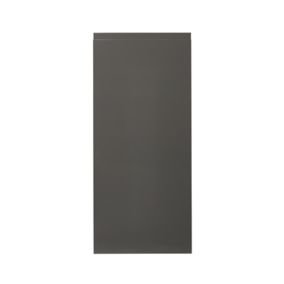 GoodHome Garcinia Gloss anthracite integrated handle Tall wall Cabinet door (W)400mm (H)895mm (T)19mm