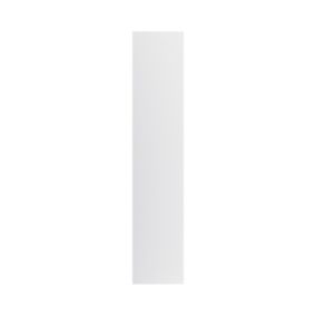 GoodHome Garcinia Gloss light grey integrated handle 70:30 Tall larder Cabinet door (W)300mm (H)1467mm (T)19mm
