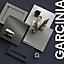 GoodHome Garcinia Gloss light grey integrated handle 70:30 Tall larder Cabinet door (W)500mm (H)1467mm (T)19mm